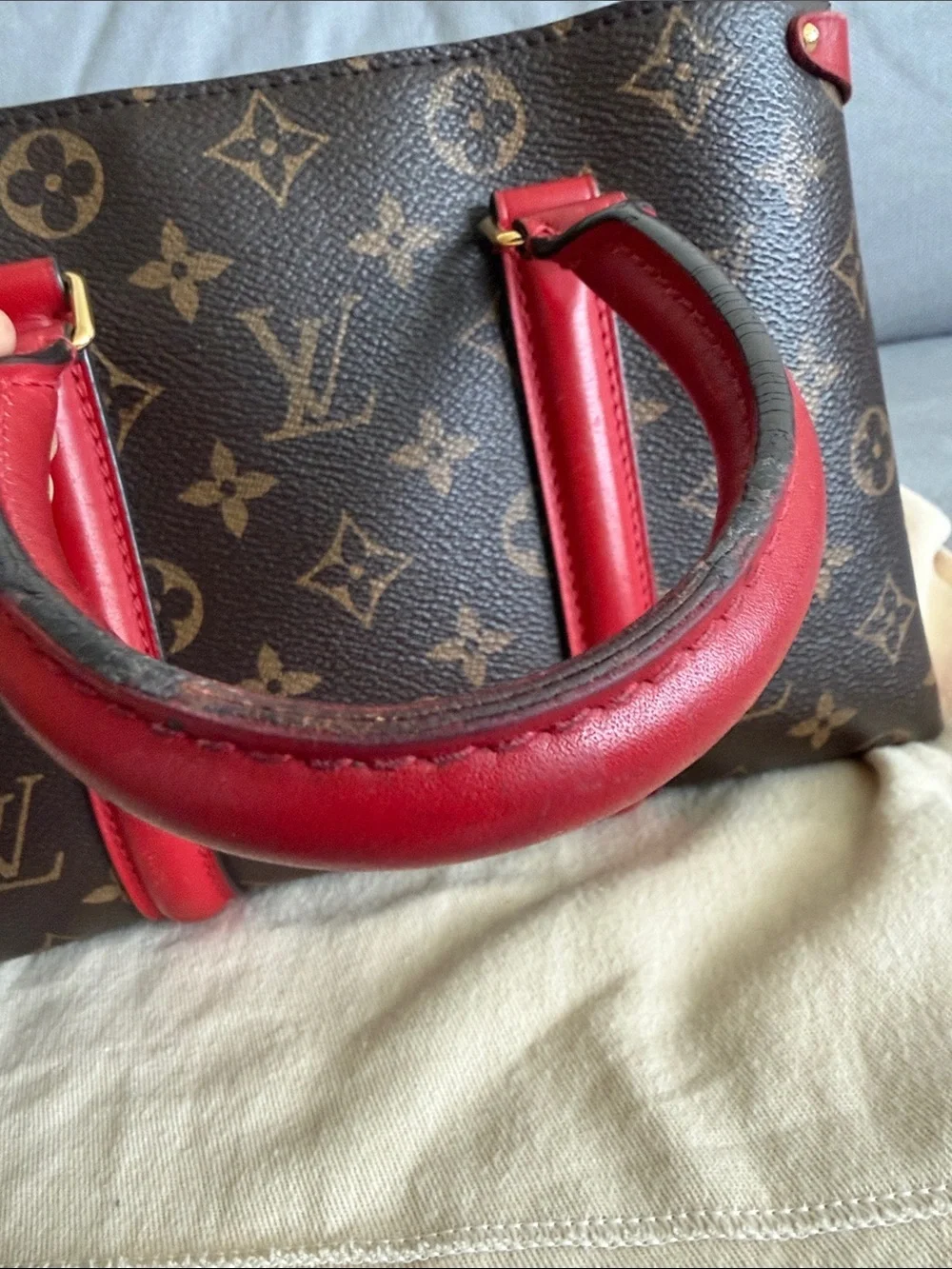 Louis Vuitton Small Soufflot Tote Monogram Canvas with Leather